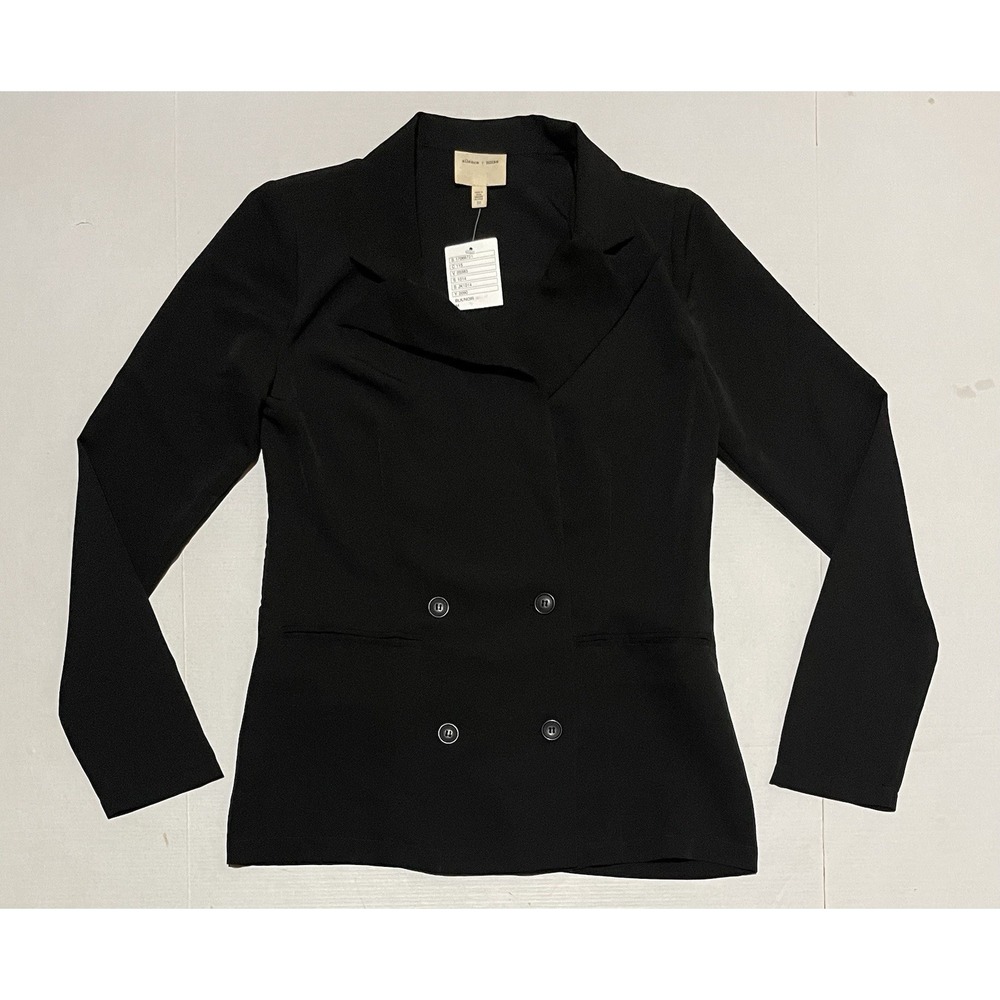 Silence + Noise Black Lightweight Double Breasted Blazer Jacket Womens Medium